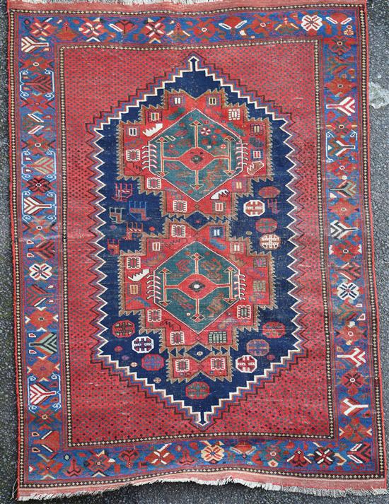 An Afshar rug, 5ft 8in by 4ft 1in.